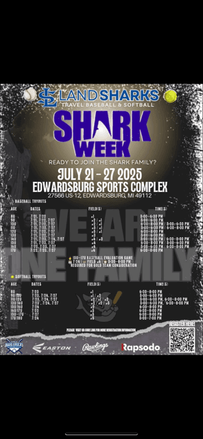 2025 Landsharks Tryout Schedule